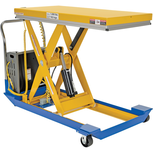 DC Powered & Manual Scissor Lift Table, Steel, 48" L x 24" W, 1000 lbs. Capacity Air Extreme Inc.