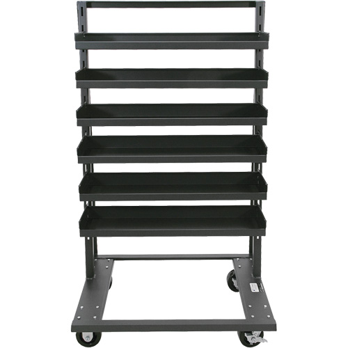 Single-Sided Heavy Duty A-Frame Cart with 6 Lipped Trays, 38" x 25" x 63", 2500 lbs. Capacity Air Extreme Inc.