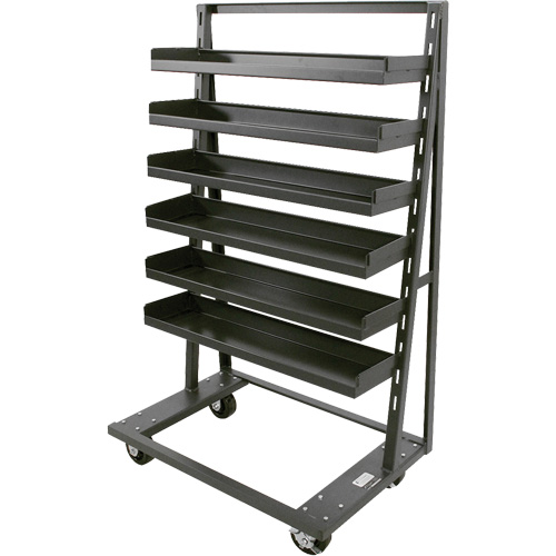 Single-Sided Heavy Duty A-Frame Cart with 6 Lipped Trays, 38" x 25" x 63", 2500 lbs. Capacity Air Extreme Inc.