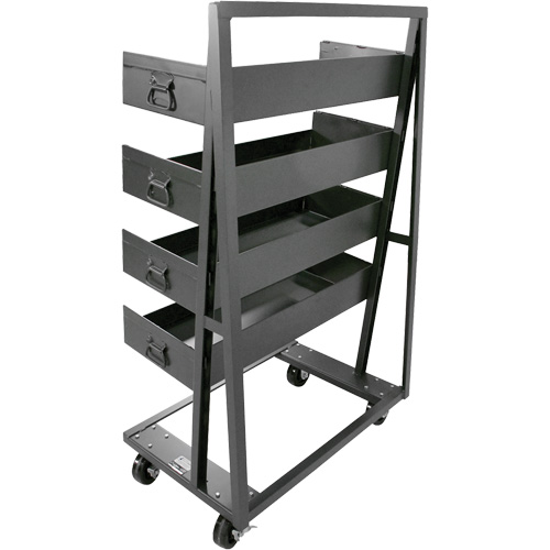Chariot &agrave; cadre en A robuste &agrave; un c&ocirc;t&eacute; avec 4 grands plateaux &agrave; rebord, 38" x 25" x 63", Capacit&eacute; 2500 lb Air Extreme Inc.