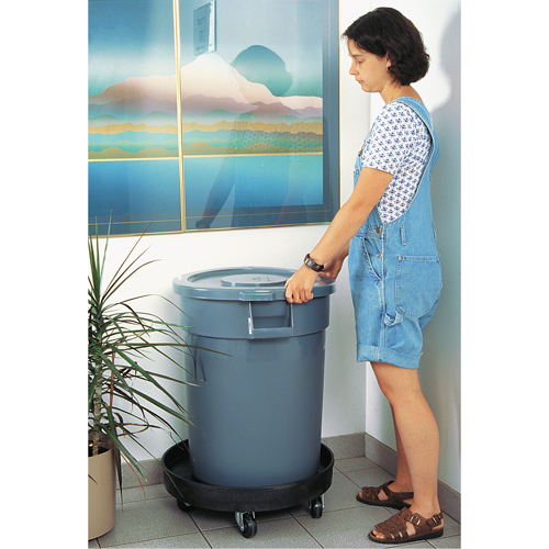 Socle roulant pour contenant &agrave; d&eacute;chets, Poly&eacute;thyl&egrave;ne, Noir Air Extreme Inc.