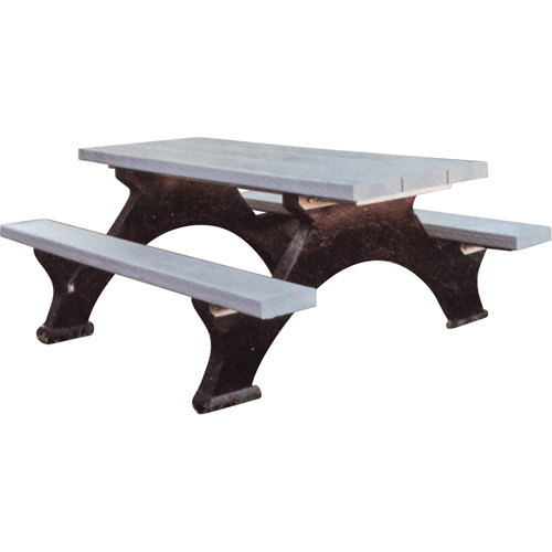 Tables de pique-nique en plastique recycl&eacute;, 6' lo x 62-1/4" la, Gris Air Extreme Inc.