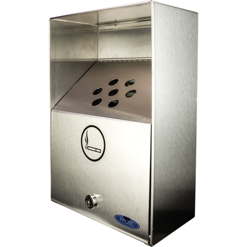 Smoking Receptacles, Wall-Mount, Stainless Steel, 3.3 Litres Capacity, 13-1/2" Height Air Extreme Inc.