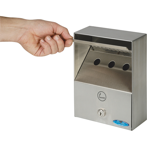 Smoking Receptacles, Wall-Mount, Stainless Steel, 1 Litres Capacity, 9" Height Air Extreme Inc.