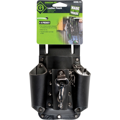 Tool Belt Pouch, Multiple Tool Holder, Leather, 4 Pockets Air Extreme Inc.