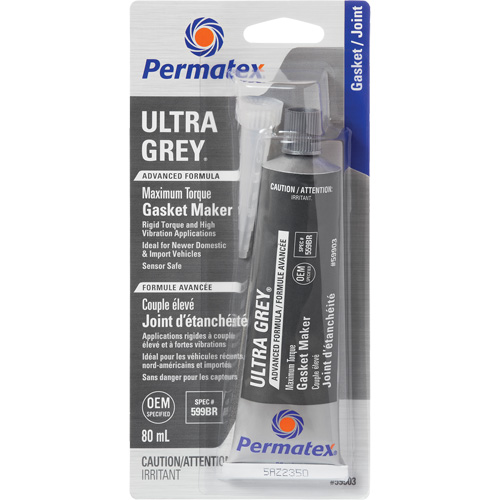 Ultra Grey&reg; Gasket Maker, Tube, 80 ml, -54°C - 260°C/-65°F - 500°F Air Extreme Inc.