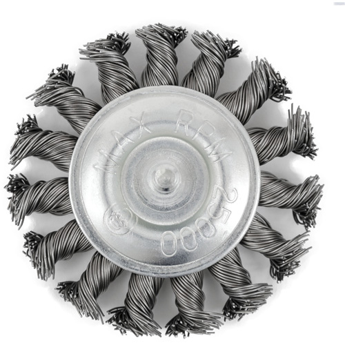 Brosse radiale &agrave; fils nou&eacute;s torsad&eacute;s mont&eacute; sur mandrin EKR275-20, 3", Fils ,02", Tige 1/4" Air Extreme Inc.