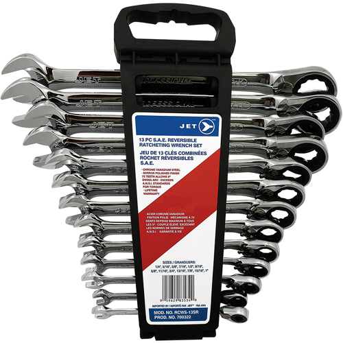 Long Pattern Reversible Wrench Set, Ratcheting Combination, 13 Pieces, Imperial Air Extreme Inc.