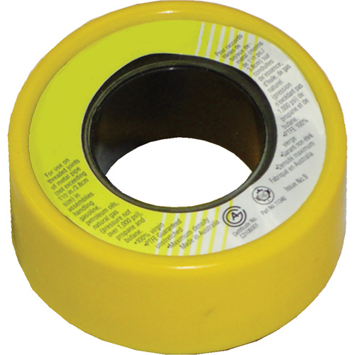 Ruban scellant pour filets au pas du gaz avec PTFE, 236" lo x 1/2" la, Jaune Air Extreme Inc.