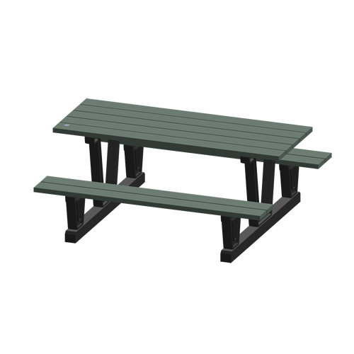 Recycled Plastic Outdoor Picnic Tables, 72" L x 60-5/16" W, Grey Air Extreme Inc.