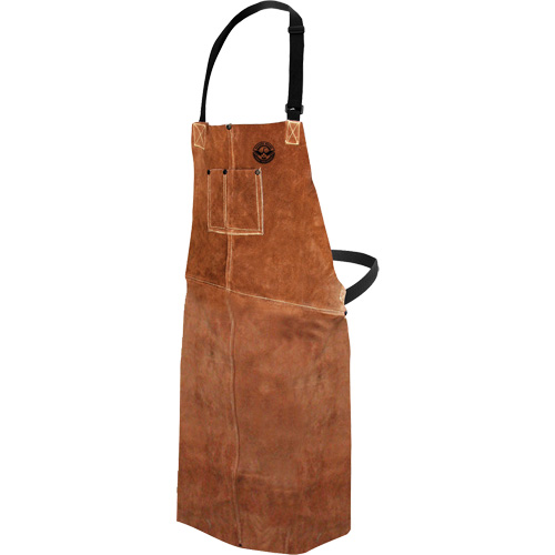 Leather Welding Apron, Bib, 36" L, Brown Air Extreme Inc.