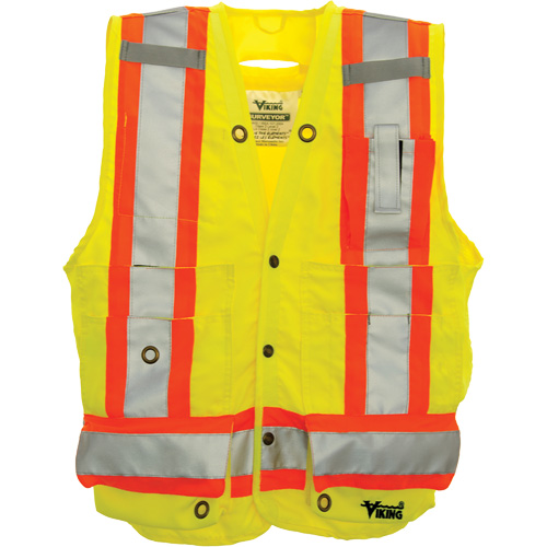 Surveyor Safety Vest, High Visibility Lime-Yellow, Large, Polyester Air Extreme Inc.