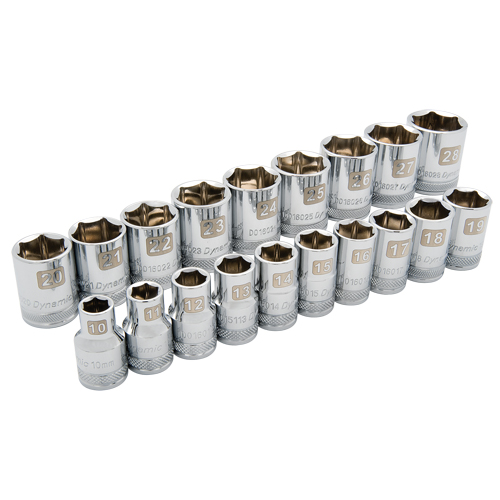 Jeu de douilles m&eacute;triques, 19 Mcx, Prise de 1/2" Air Extreme Inc.