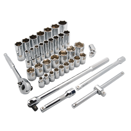 SAE Socket Set, 38 Pcs, 1/2" Drive Size, Deep Air Extreme Inc.