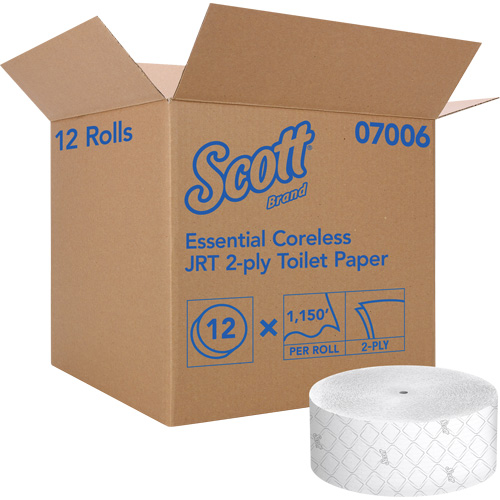 Papier hygi&eacute;nique Scott Essential, Rouleau G&eacute;ant/Sans rouleau central, 2 Pli, Longueur 1150', Blanc Air Extreme Inc.