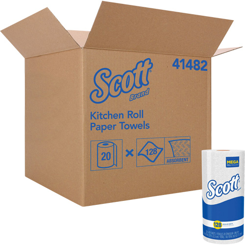Rouleau de chiffons de cuisine Scott, 1 Pli, 128 Feuilles/rouleau, 11" la, 8,78" lo Air Extreme Inc.