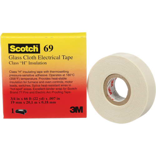 Scotch&reg; Glass Cloth Tape, 19 mm (3/4") W x 20 m (66') L, 7 mils, White Air Extreme Inc.