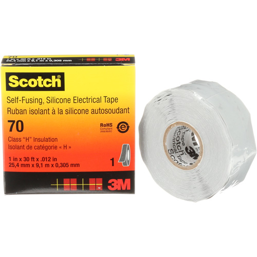 Ruban isolant en caoutchouc de silicone autofusionnant Scotch, 25,4 mm (1") x 9 m (30'), Gris, 12 mils Air Extreme Inc.