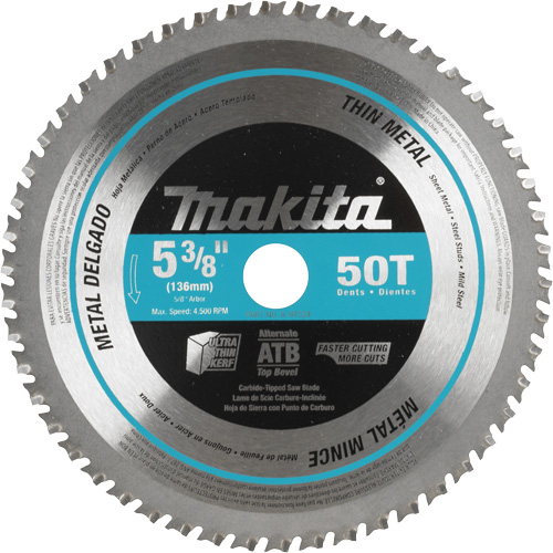 Carbide-Tipped Saw Blade, 5-3/8", 50 Teeth, Metal Use Air Extreme Inc.