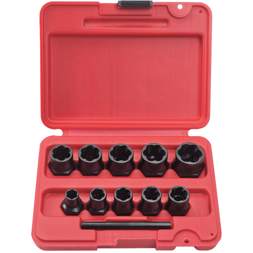 PROTO&reg; Bolt Extractor Socket Set, 10 Pcs, 1/4" Drive Size Air Extreme Inc.