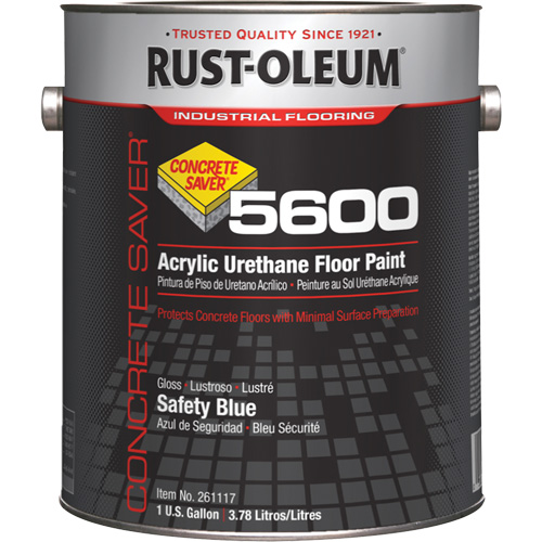 Concrete Saver 5600 System Acrylic Floor Paint, 1 gal., Water-Based, Gloss, Blue Air Extreme Inc.