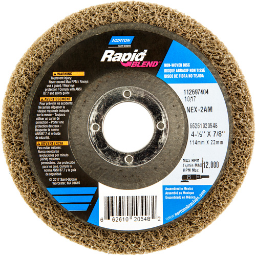 4-1/2X7/8 RAPID FINISH WHEEL NEX-2AM MED, 4-1/2" Dia., Medium Grit, Aluminum Oxide Air Extreme Inc.