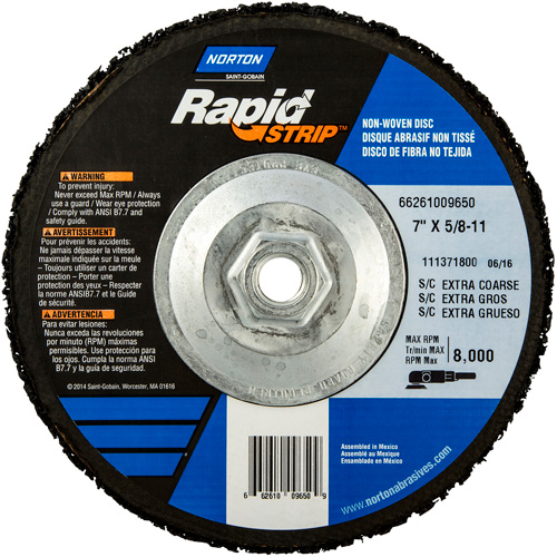 Bear-Tex&reg; Rapid Strip Non-Woven Depressed Center Discs, 7" Dia., Extra Coarse Grit, Silicon Carbide Air Extreme Inc.