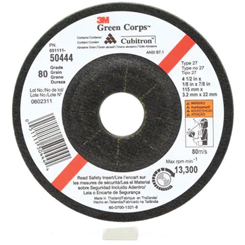 Meule flexible Green Corps, 4-1/2" x 1/8", Arbre 7/8", C&eacute;ramique, Type 27 Air Extreme Inc.