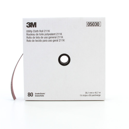 Rouleau de toile abrasive utilitaire 211K, Oxyde d'aluminium, 1-1/2" la x 150' lo, Grain 80 Air Extreme Inc.
