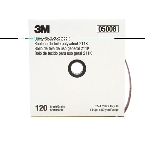 Rouleau de toile abrasive utilitaire 211K, Oxyde d'aluminium, 1" la x 150' lo, Grain 120 Air Extreme Inc.