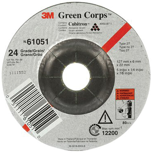 Green Corps Flexible Grinding Wheel, 5" x 1/4", 7/8" Arbor, Ceramic, Type 1 Air Extreme Inc.