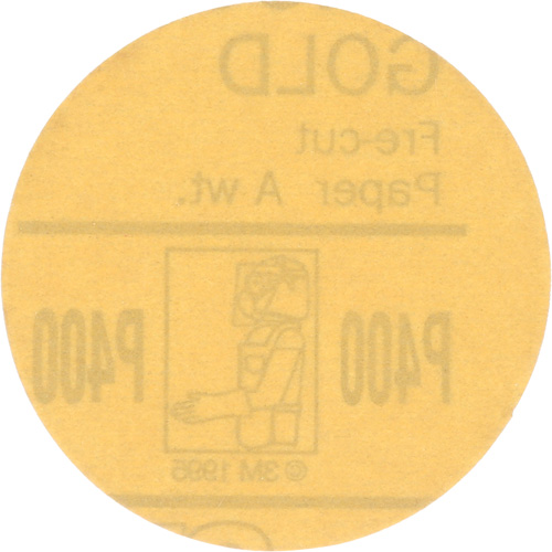 Gold Hookit Disc, 3" Dia., P400 Grit, Aluminum Oxide, C-Weight Air Extreme Inc.