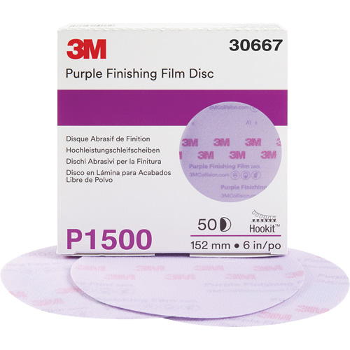Disque de finition en pellicule violet Hookit, dia 6", Grain P1500, Oxyde d'aluminium Air Extreme Inc.