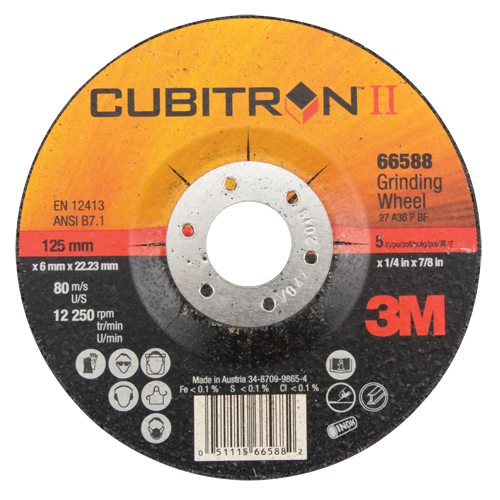 Meules &agrave; moyeu d&eacute;port&eacute; Cubitron II, 5" x 1/4", Arbre 7/8", Type 27 Air Extreme Inc.