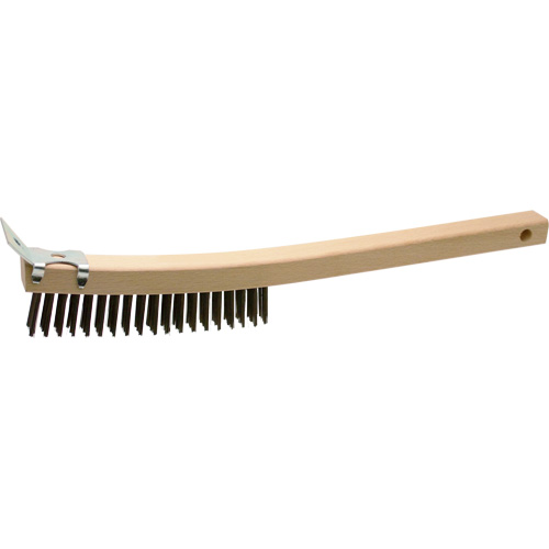 Scratch Brush With Scraper, Steel, 3 x 19 Wire Rows, 13" Long Air Extreme Inc.