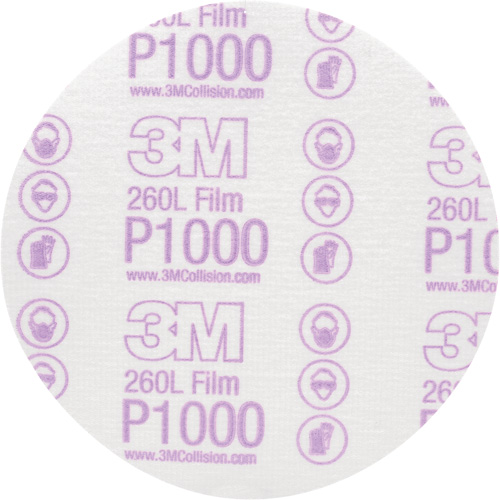 Hookit Finishing Film Disc, 6" Dia., P1000 Grit, Aluminum Oxide, Film Air Extreme Inc.
