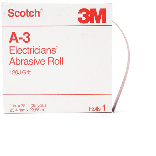 Scotch&reg; A-3 Electrician's Abrasive Roll, Aluminum Oxide, 1" W x 75' L, 120 Grit Air Extreme Inc.