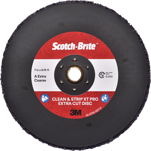 Disque extra coupe  Clean and Strip  XT Pro Scotch-Brite, 7" dia., Grain Extra grossier, Oxyde d'aluminium Air Extreme Inc.