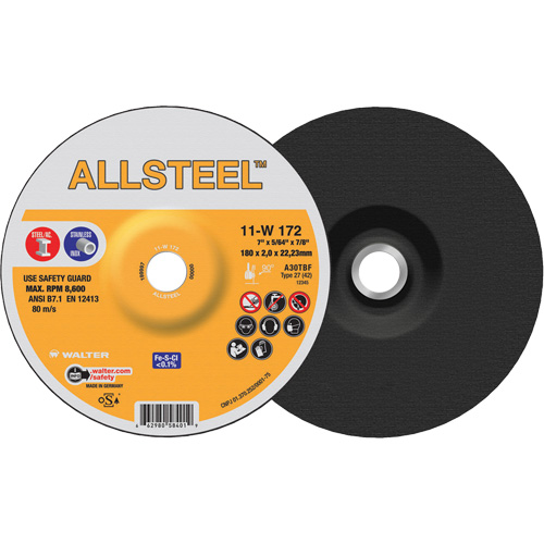 AllSteel Cut-Off Wheel, 7" x 5/64", 7/8" Arbor, Type 27, Aluminum Oxide, 8500 RPM Air Extreme Inc.