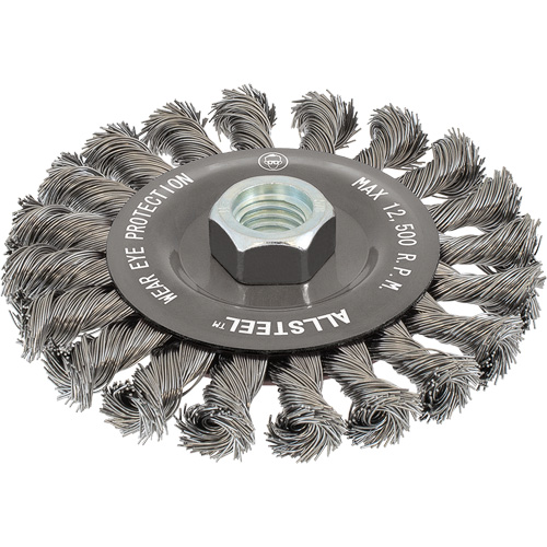 Brosse m&eacute;tallique AllSteel, Dia. 4-1/2", Fils 0,02", Arbre 5/8"-11, Acier Air Extreme Inc.