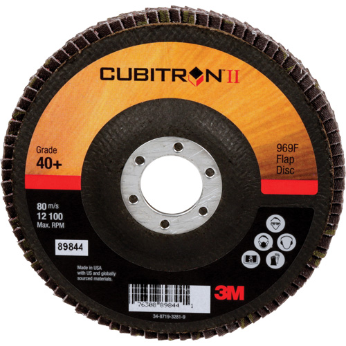 Disque &agrave; lamelles 969F Cubitron II , 5" x 7/8", Type 27, Grain 40+, C&eacute;ramique Air Extreme Inc.