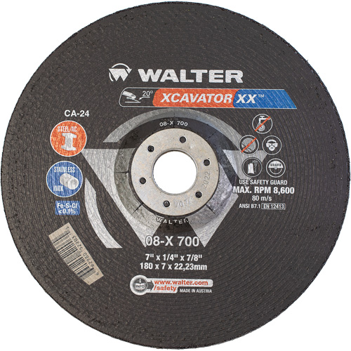 Xcavator XX Grinding Wheel, 7" x 1/4", 7/8" Arbor, Ceramic, Type 27 Air Extreme Inc.