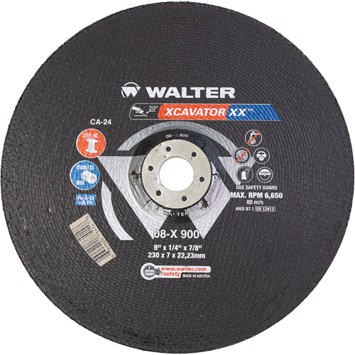 Xcavator XX Grinding Wheel, 9" x 1/4", 7/8" Arbor, Ceramic, Type 27 Air Extreme Inc.