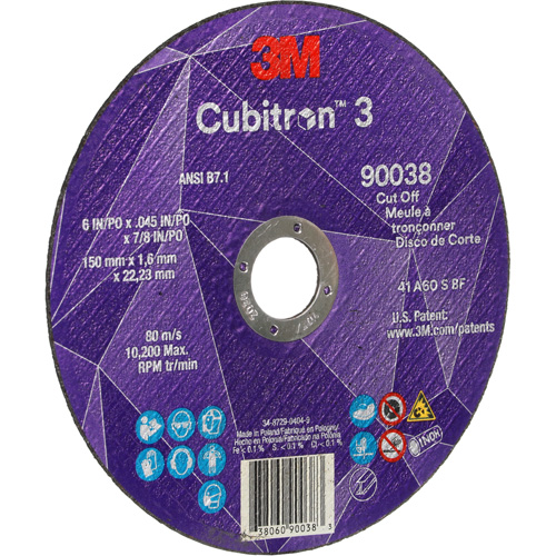 Meule &agrave; tronçonner Cubitron 3, 6" x 0,045", Type T27, C&eacute;ramique, 10 200 Tr/min Air Extreme Inc.
