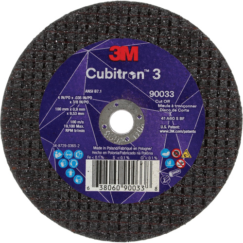 Cubitron 3 Cut-Off Wheel, 4" x 0.035", 3/8" Arbor, Type T1, Ceramic, 21000 RPM Air Extreme Inc.