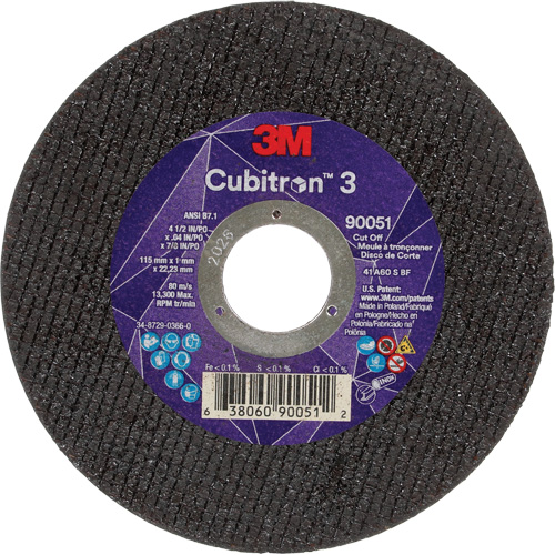 Cubitron 3 Cut-Off Wheel, 4-1/2" x 0.04", 7/8" Arbor, Type T1, Ceramic, 13300 RPM Air Extreme Inc.