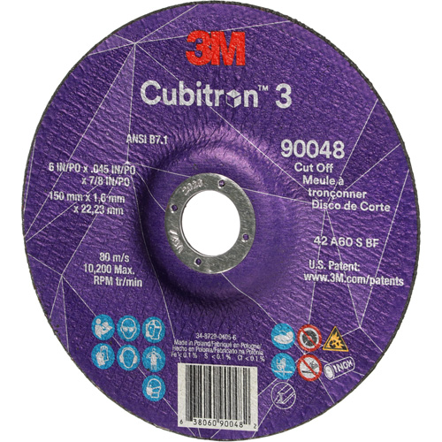 Cubitron 3 Cut-Off Wheel, 6" x 0.045", 7/8" Arbor, Type T27, Ceramic, 10200 RPM Air Extreme Inc.