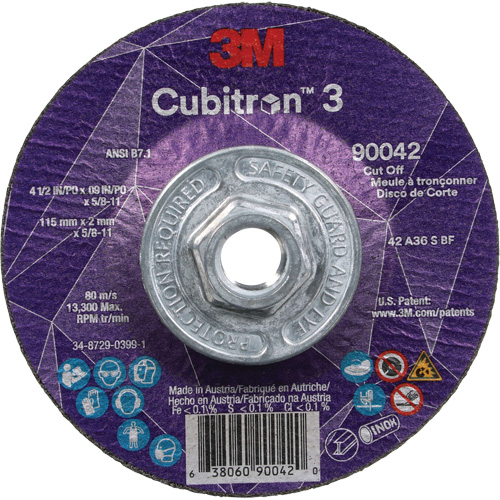Cubitron 3 Cut-Off Wheel, 4-1/2" x 0.09", 5/8"-11 Arbor, Type T27, Ceramic, 13300 RPM Air Extreme Inc.