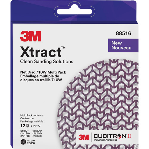 Xtract Cubitron II Net Disc 710W Multi Pack, 6" Dia., 80+/120+/240+/220+/320+/180+ Grit, Ceramic Air Extreme Inc.