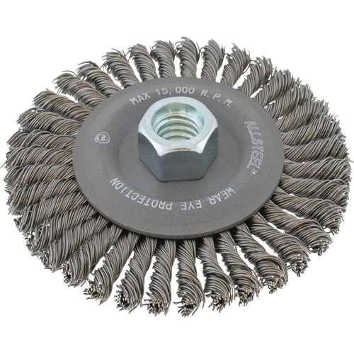 Brosse &agrave; fils m&eacute;talliques ALLSTEEL, 6" dia., Fils 0,02", Arbre 5/8"-11 Air Extreme Inc.
